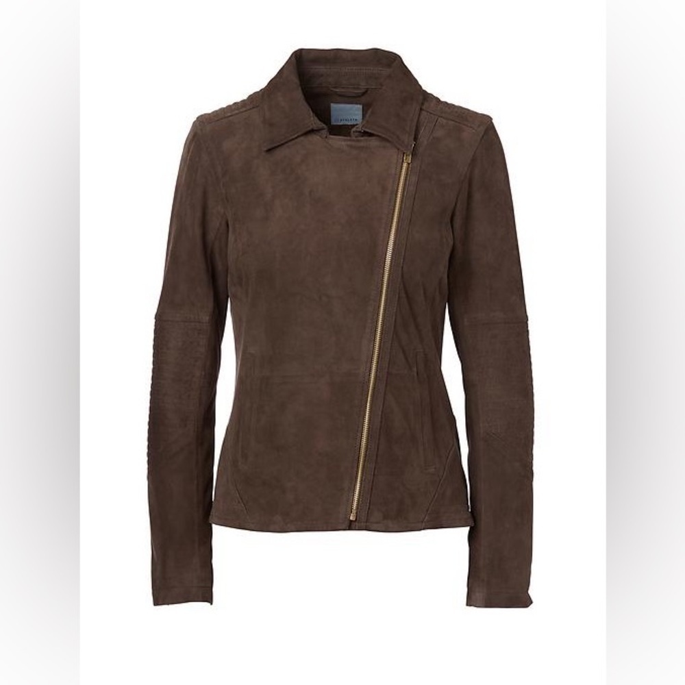 Athleta Dark Brown Leather Jacket